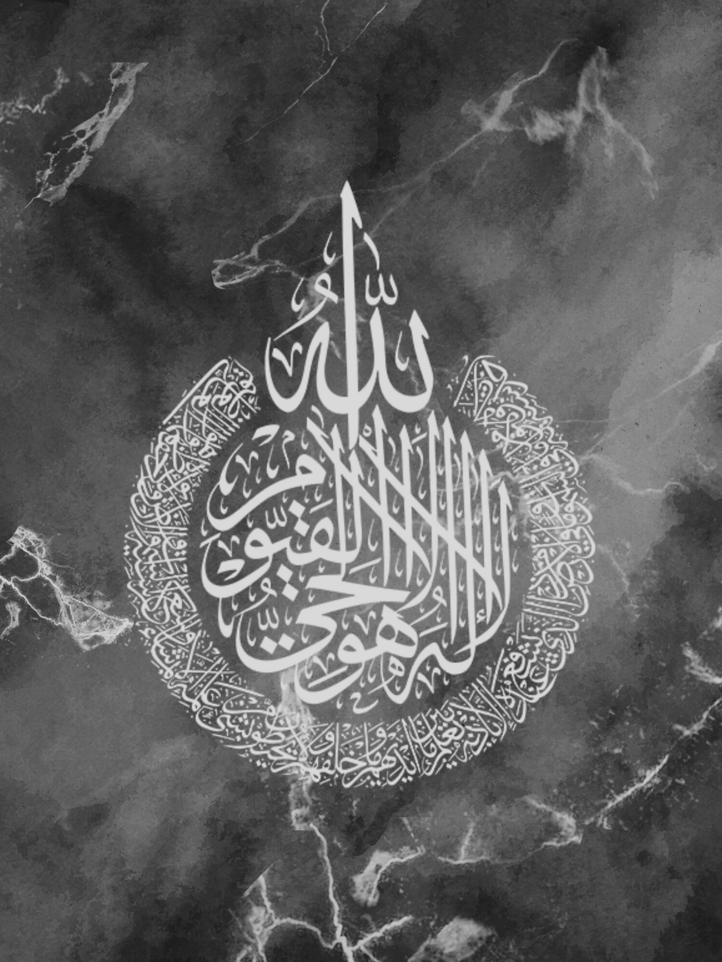 Al Kursi Black Silver Marble