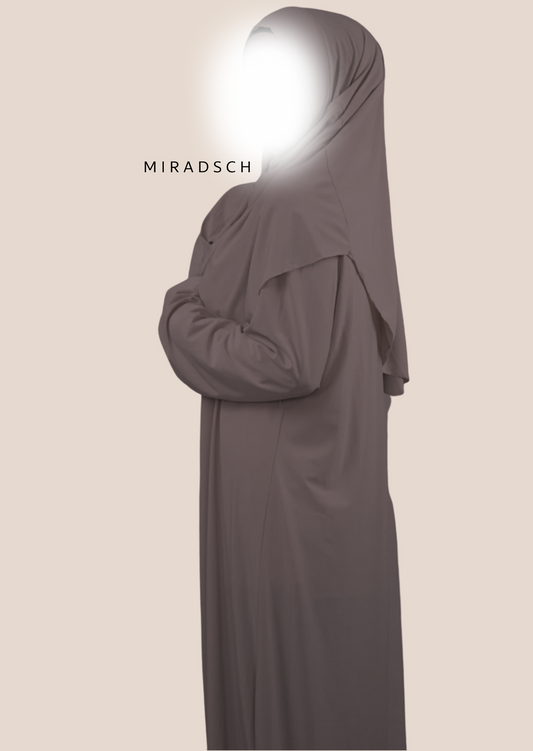 PREMIUM JERSEY PRAYER DRESS - WALNUT BROWN