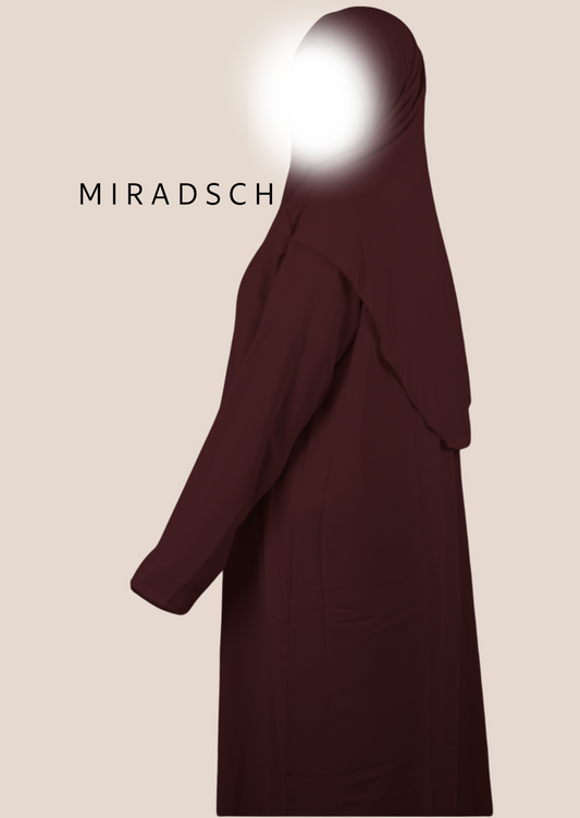 MEDINA SILK PRAYER DRESS - BURGUNDY
