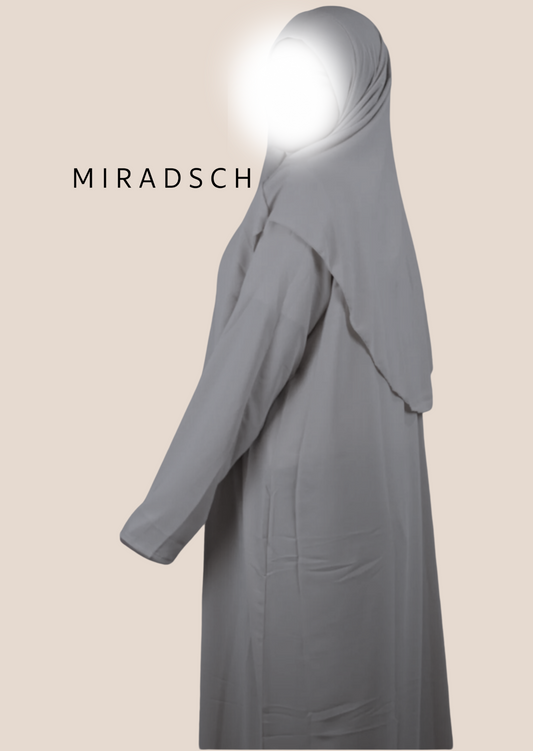 MEDINA SILK PRAYER DRESS - GRAY