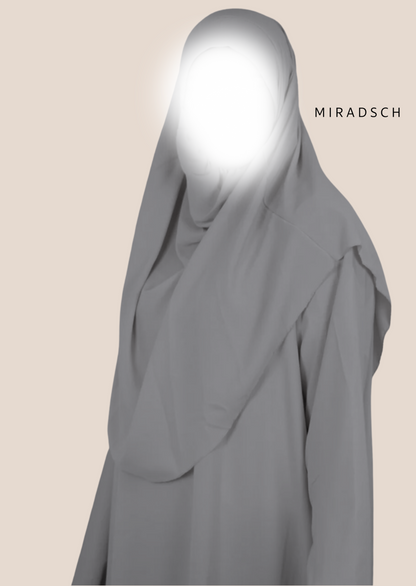 MEDINA SILK PRAYER DRESS - GRAY