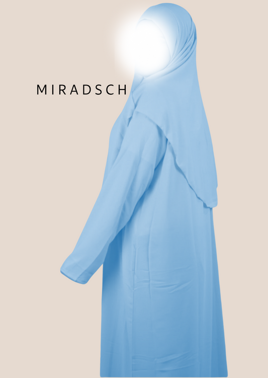 MEDINA SILK PRAYER DRESS - BABY BLUE