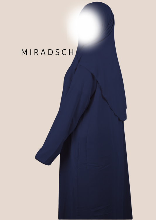 MEDINA SILK PRAYER DRESS - DARK BLUE
