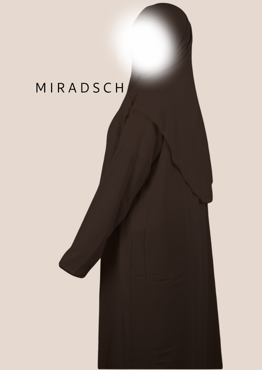MEDINA SILK PRAYER DRESS - CHOCO