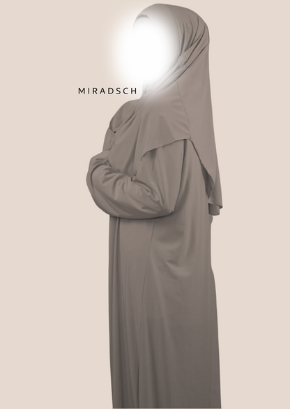 PREMIUM JERSEY PRAYER DRESS - BROWN TAUPE