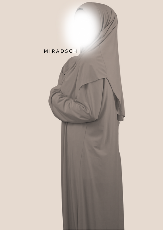 PREMIUM JERSEY PRAYER DRESS - BROWN TAUPE